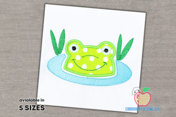 Aqua Frog in Water Applique Pattern