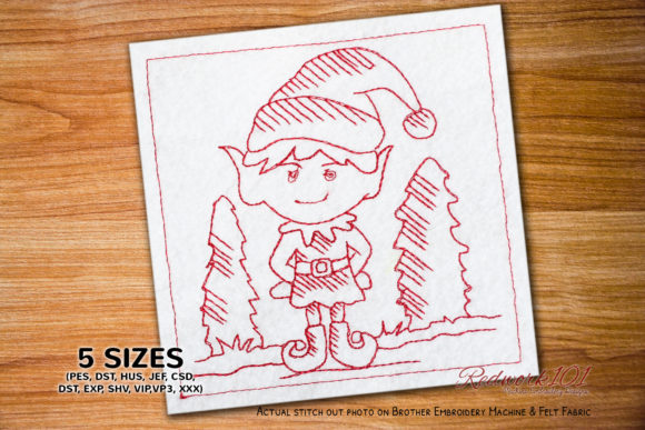 Boy Elf Cartoon Bluework