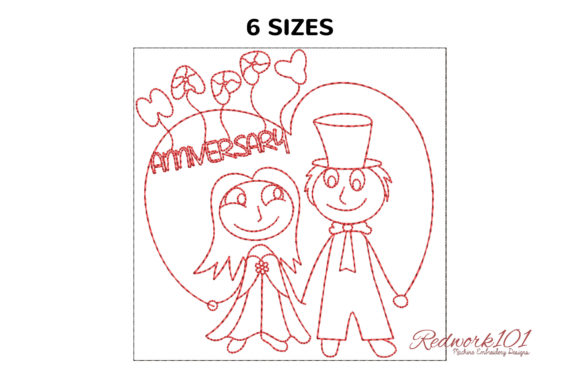Cute Couple Anniversary Lineart Design