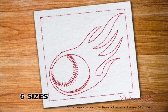 Flaming Baseball Lineart Design