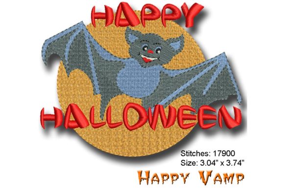 Happy Vamp Embroidery Design