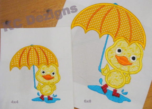 Puddle Duck Standing with Umbrella