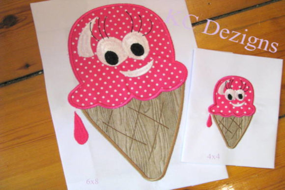 Smiley Ice Cream Embroidery