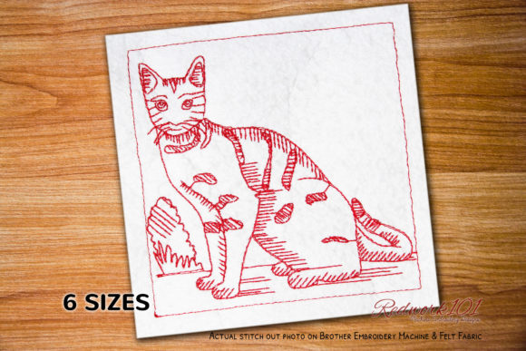 The Brown Spotted Bengal Cat Redwork